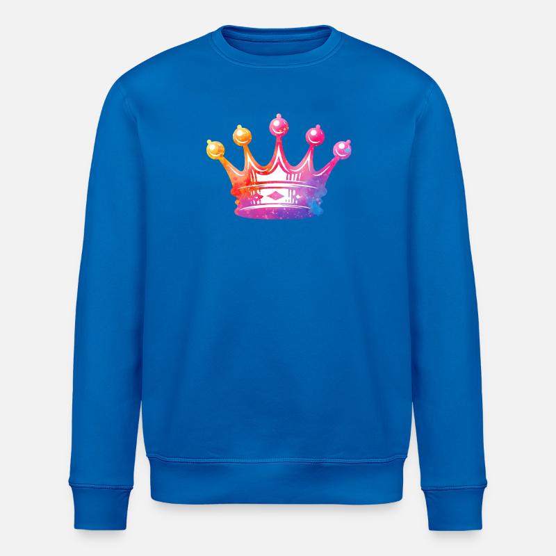 Wasserfarbene Kronenkunst - Stanley/Stella Unisex Bio-Sweatshirt ROLLER - Königsblau