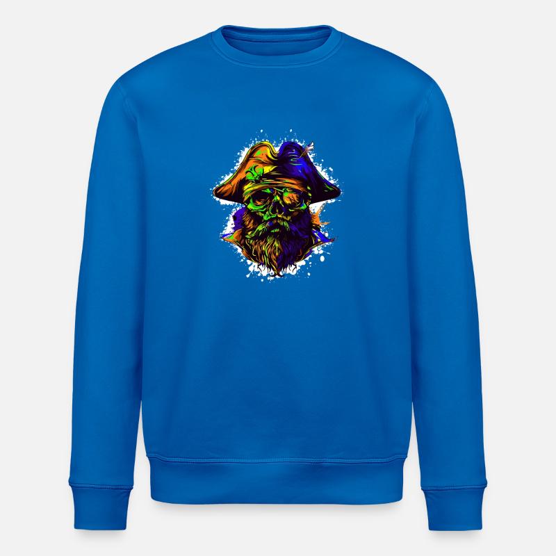 Capitaine du Crâne de Pirate - Sweat bio ROLLER Stanley/Stella Unisexe - bleu roi