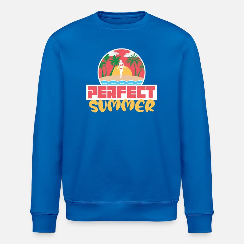 Perfect Summer Beach Sunset Retro Design - Stanley/Stella ROLLER Unisex Organic Sweatshirt - royal blue
