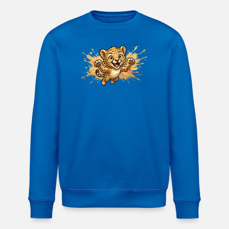Springender Leopardenjunge - Stanley/Stella Unisex Bio-Sweatshirt ROLLER - Königsblau