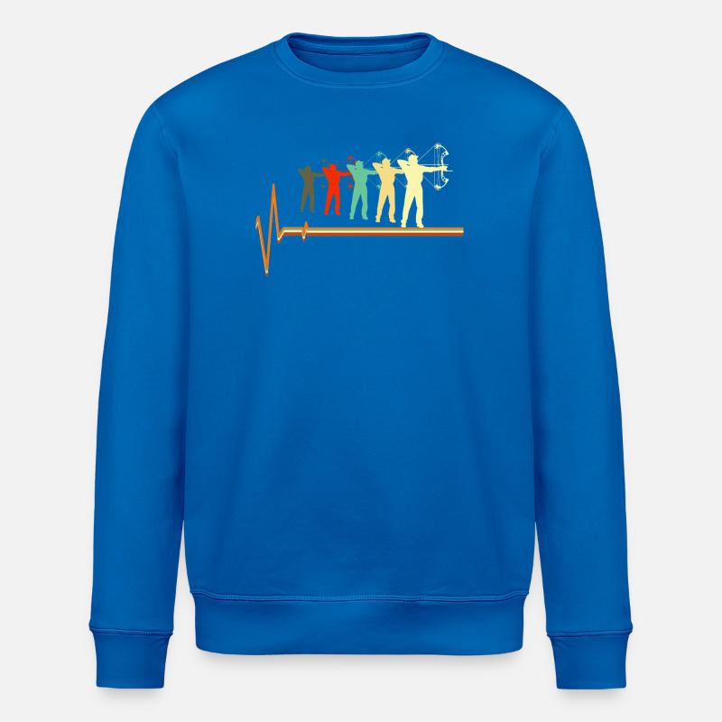 Bogenjagd-Herzschlag-Retro-Bogenschützen-Silhouette - Stanley/Stella Unisex Bio-Sweatshirt ROLLER - Königsblau