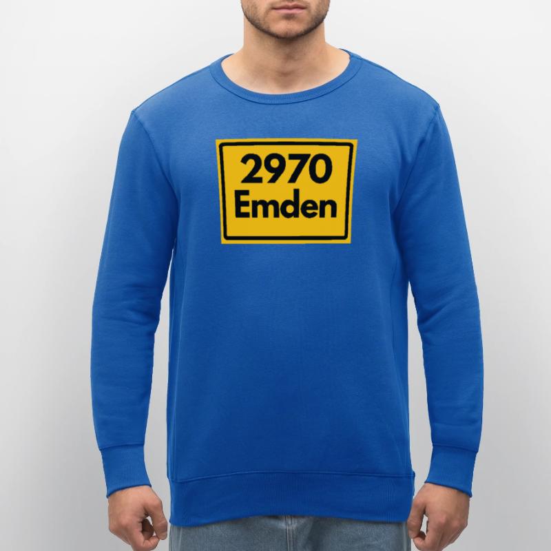OLD POSTCODE ZIP CODE RETRO ⚓ 2970 Emden Moin moin Stanley/Stella ROLLER Unisex Organic Sweatshirt