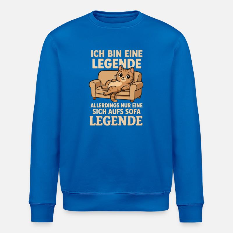 Katze Lustiger Spruch Sofa Legende - Stanley/Stella Unisex Bio-Sweatshirt ROLLER - Königsblau