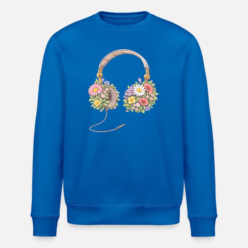 Casque avec illustration de fleurs - Sweat bio ROLLER Stanley/Stella Unisexe - bleu roi