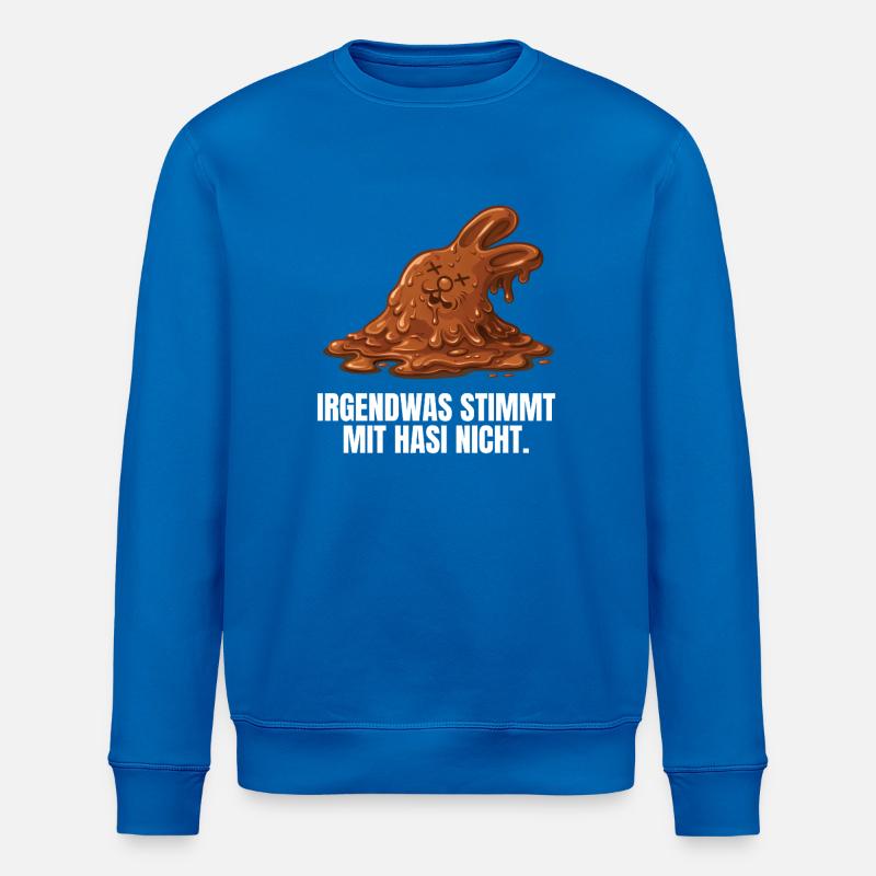 Lapin en chocolat Lapin de Pâques - Sweat bio ROLLER Stanley/Stella Unisexe - bleu roi