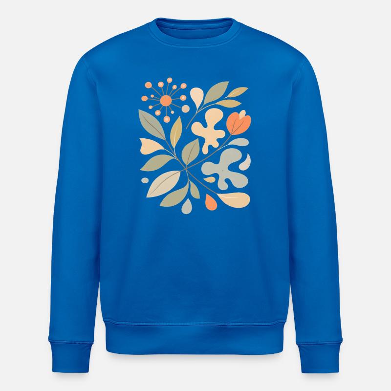 Abstraktes Blumen Muster Illustration - Stanley/Stella Unisex Bio-Sweatshirt ROLLER - Königsblau