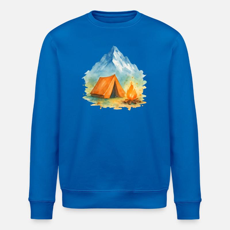 Wasserfarben Lagerfeuer Berg - Stanley/Stella Unisex Bio-Sweatshirt ROLLER - Königsblau