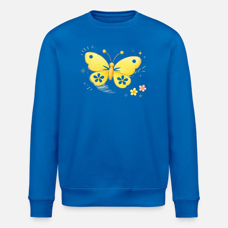 Printemps jaune papillon - Sweat bio ROLLER Stanley/Stella Unisexe - bleu roi