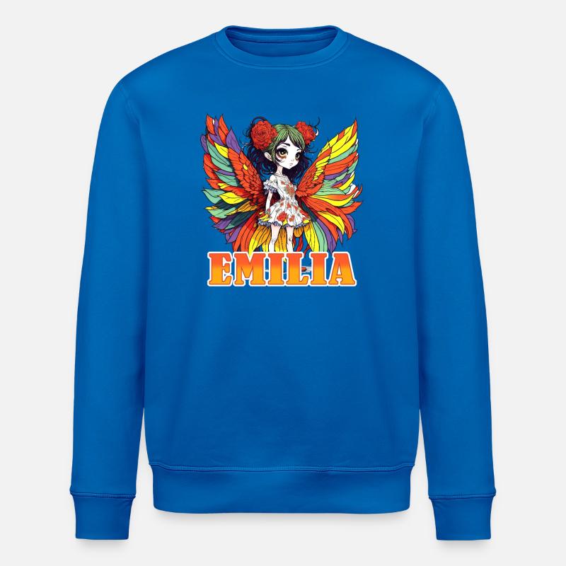 Emilia - Mädchenname - Fee  - Stanley/Stella Unisex Bio-Sweatshirt ROLLER - Königsblau