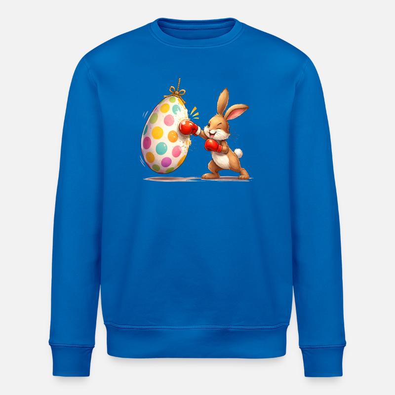 Boxender Osterhase mit Osterei-Boxsack  - Stanley/Stella Unisex Bio-Sweatshirt ROLLER - Königsblau