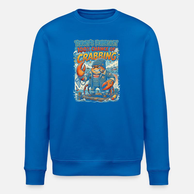 Crab Captain – 100% Crabs - Stanley/Stella ROLLER Unisex Organic Sweatshirt - royal blue