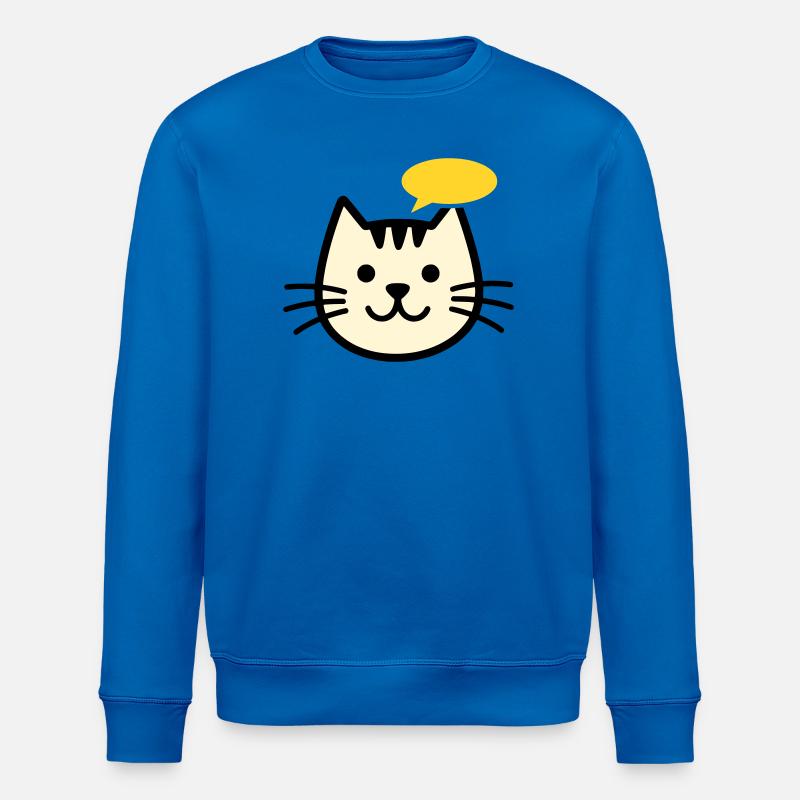 Cat face with speech bubble - Stanley/Stella ROLLER Unisex Organic Sweatshirt - royal blue