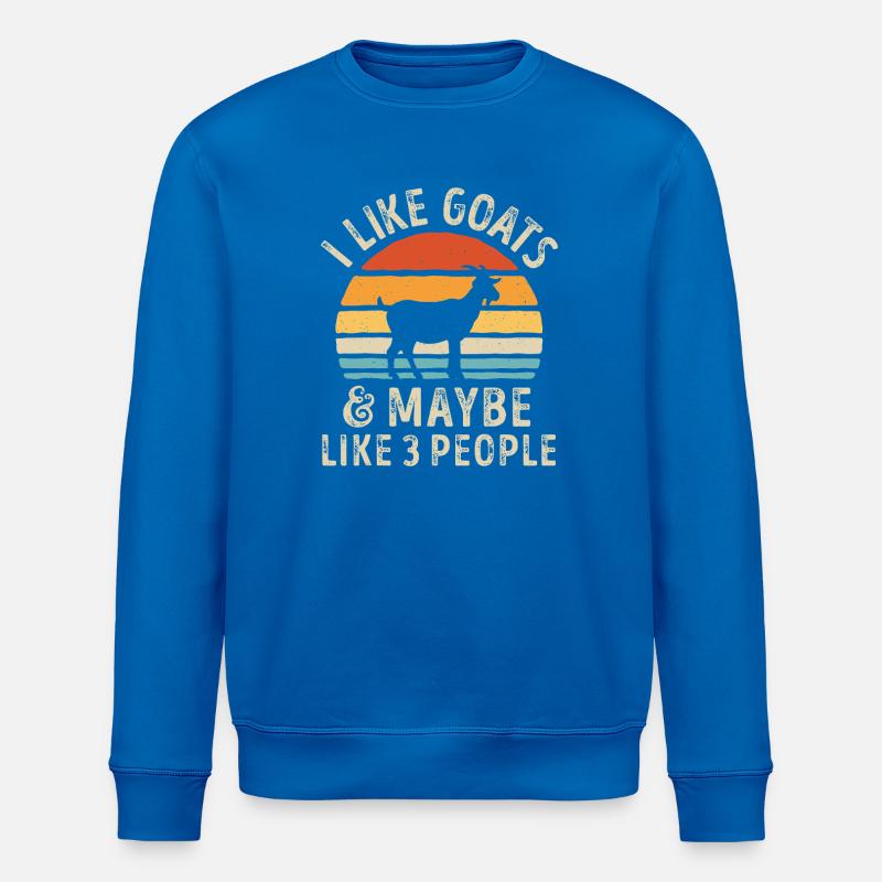 Goat Sunset Meme Tee - Stanley/Stella ROLLER Unisex Organic Sweatshirt - royal blue