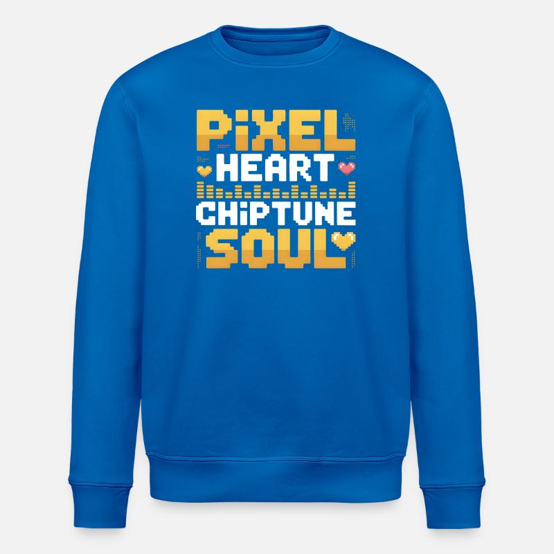 Pixelherz, Chiptune-Seele | 8-Bit Musik - Stanley/Stella Unisex Bio-Sweatshirt ROLLER - Königsblau