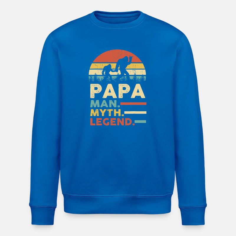 Papa Myth Legend Retro Sunset - Sweat bio ROLLER Stanley/Stella Unisexe - bleu roi