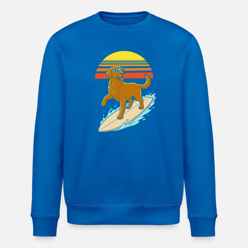 Surferhund mit Brille – Retro-Strandstil - Stanley/Stella Unisex Bio-Sweatshirt ROLLER - Königsblau