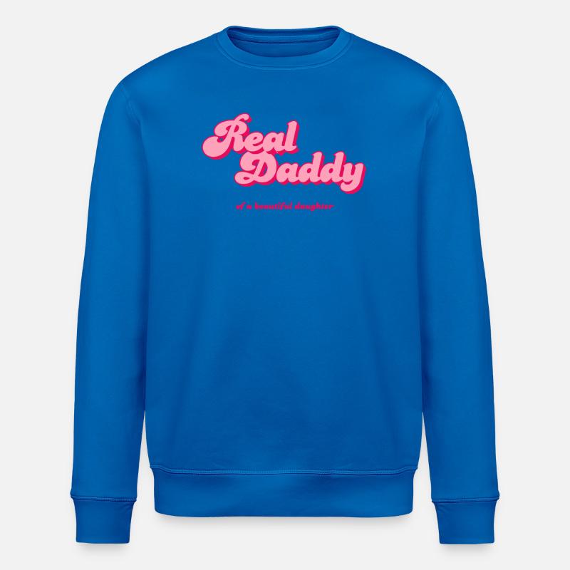 Real Daddy Pink Script Print - Stanley/Stella ROLLER Unisex Organic Sweatshirt - royal blue