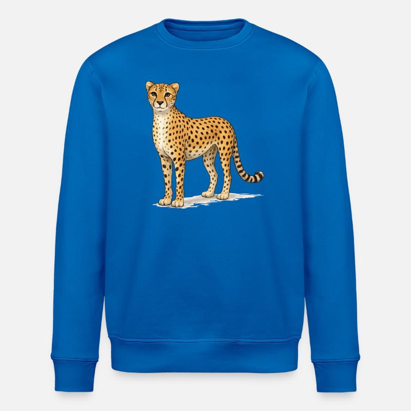 Illustration de bande dessinée guépard - Sweat bio ROLLER Stanley/Stella Unisexe - bleu roi