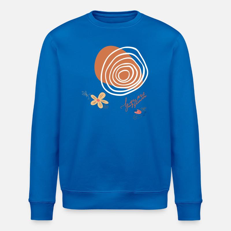  Blumen und Kreise - Stanley/Stella Unisex Bio-Sweatshirt ROLLER - Königsblau