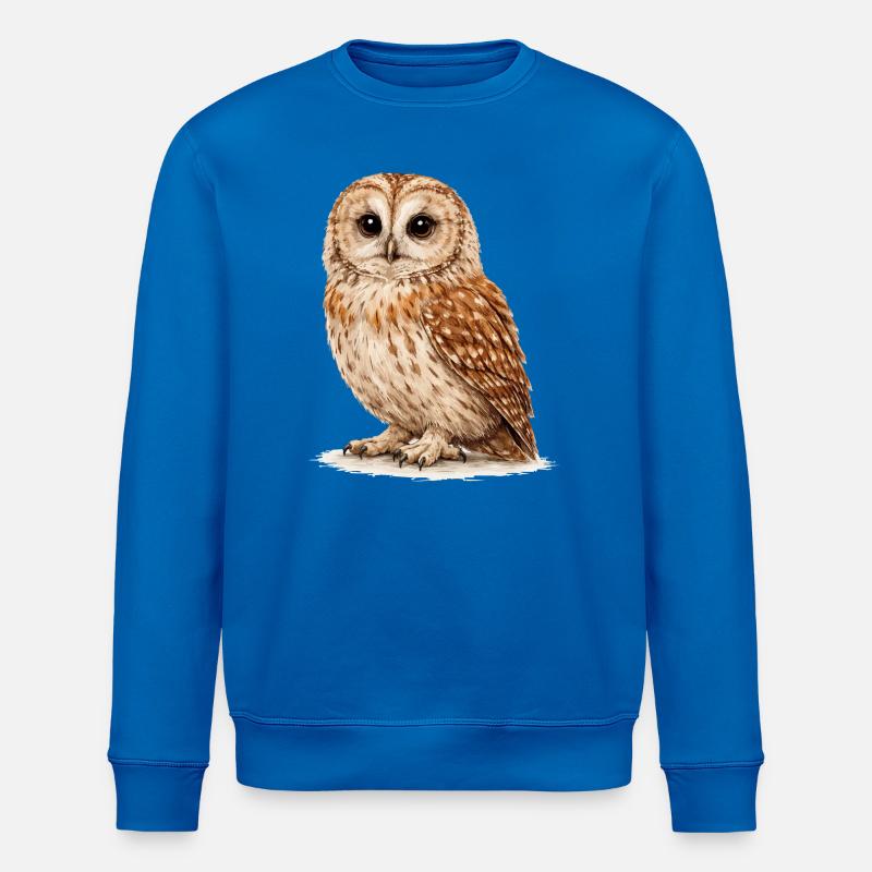 Aquarell Eule Nachtwald - Stanley/Stella Unisex Bio-Sweatshirt ROLLER - Königsblau