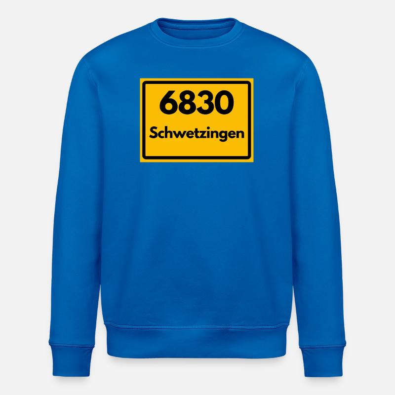 ALTE POSTLEITZAHL PLZ RETRO 6830 SCHWETZINGEN  - Stanley/Stella Unisex Bio-Sweatshirt ROLLER - Königsblau
