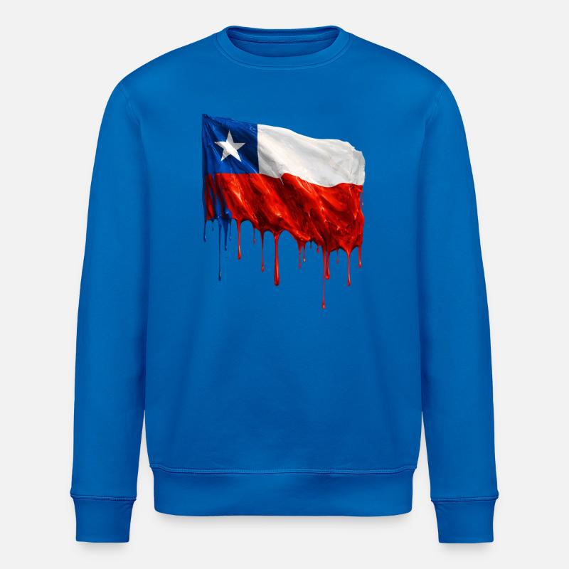 Chile Flagge Tropfende Farbfläche - Stanley/Stella Unisex Bio-Sweatshirt ROLLER - Königsblau