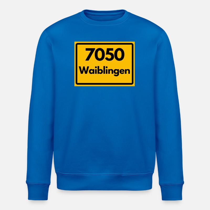 ANCIEN CODE POSTAL RETRO 7050 WAIBLINGEN HEIMAT - Sweat bio ROLLER Stanley/Stella Unisexe - bleu roi