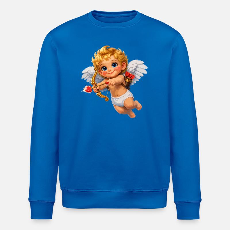 Amor mit Bogen-Liebesflamme - Stanley/Stella Unisex Bio-Sweatshirt ROLLER - Königsblau