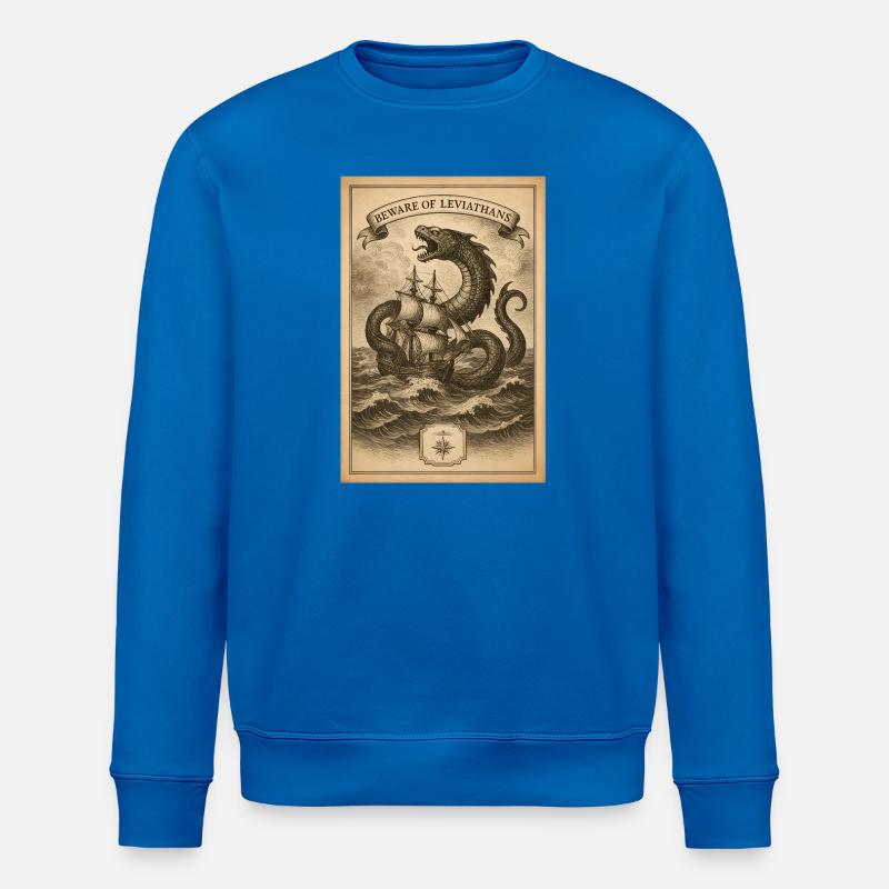 Warnung vor Leviathanen | Nautik Seemonster - Stanley/Stella Unisex Bio-Sweatshirt ROLLER - Königsblau
