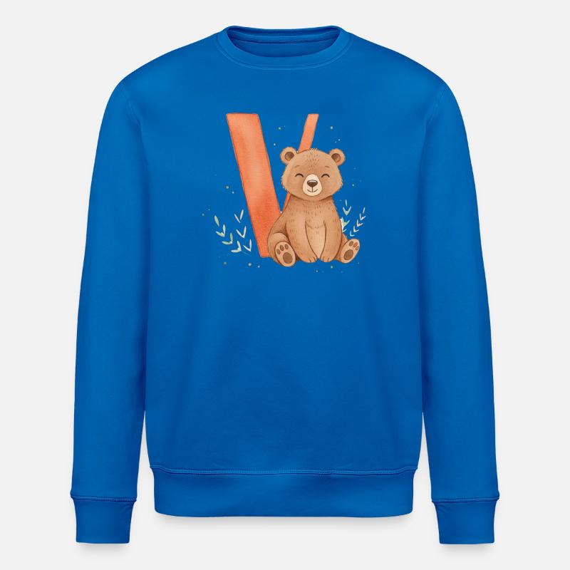 Niedlicher Bär mit V - Stanley/Stella Unisex Bio-Sweatshirt ROLLER - Königsblau