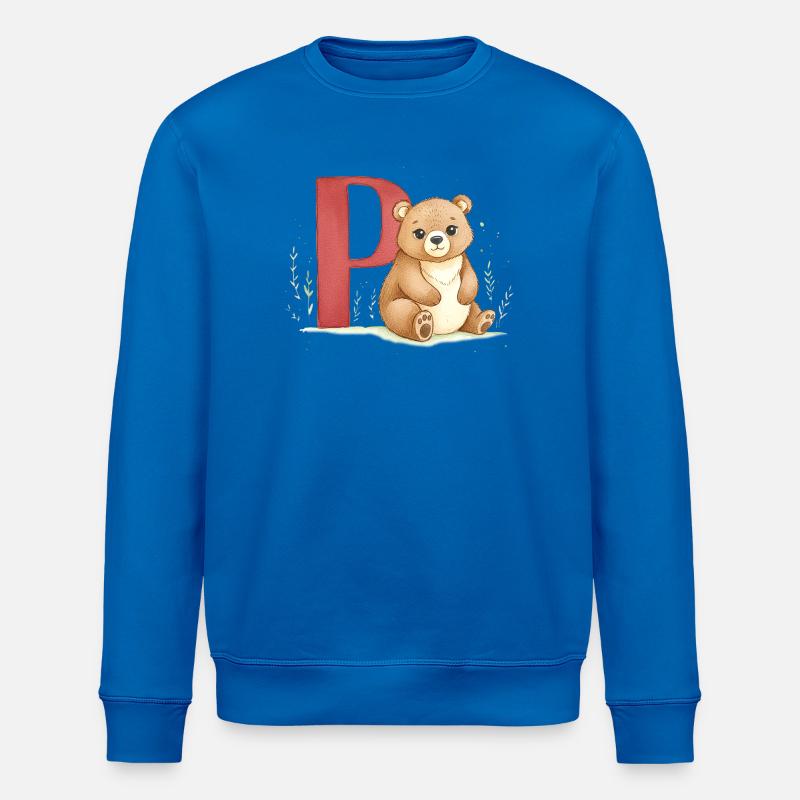 Bär mit Buchstabe P - Stanley/Stella Unisex Bio-Sweatshirt ROLLER - Königsblau