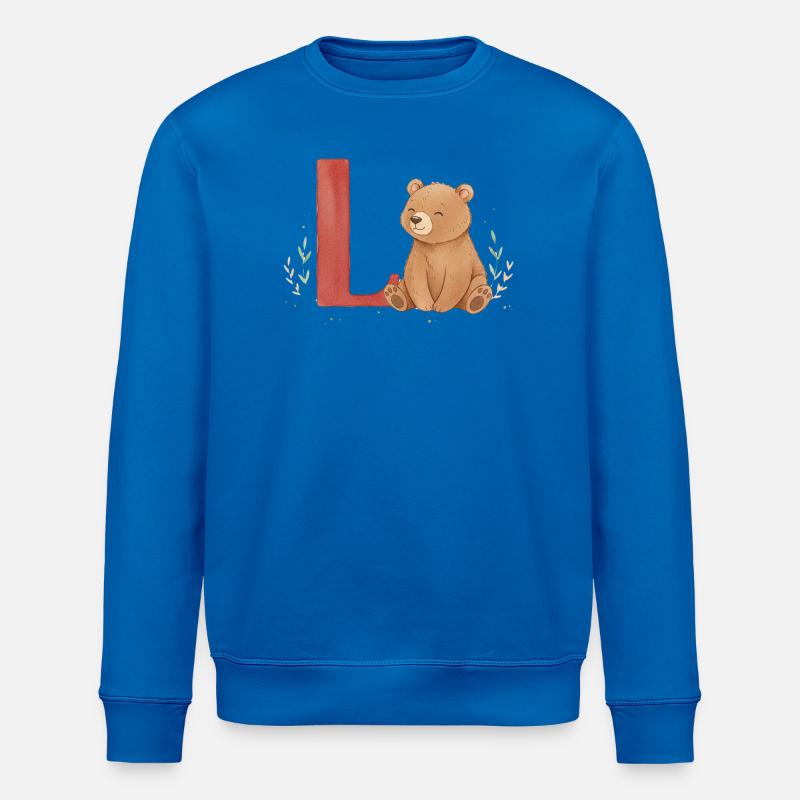 Ours aquarelle avec L rouge - Sweat bio ROLLER Stanley/Stella Unisexe - bleu roi