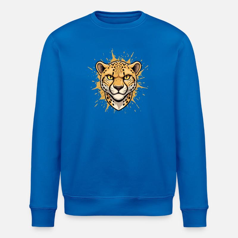 Leopardenkopf Farbsplash - Stanley/Stella Unisex Bio-Sweatshirt ROLLER - Königsblau