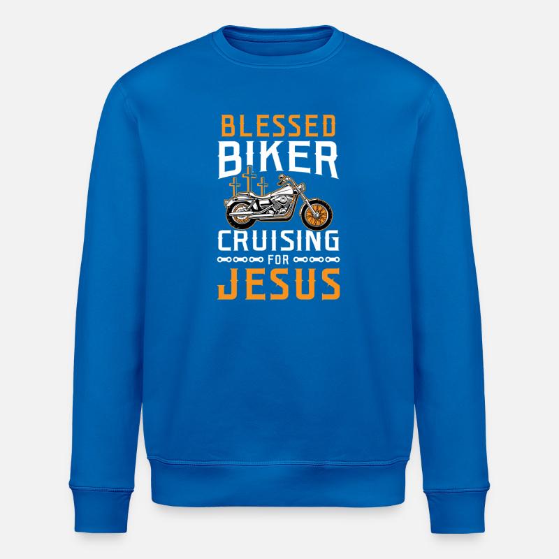 Design de motards préférés pour Jésus - Sweat bio ROLLER Stanley/Stella Unisexe - bleu roi