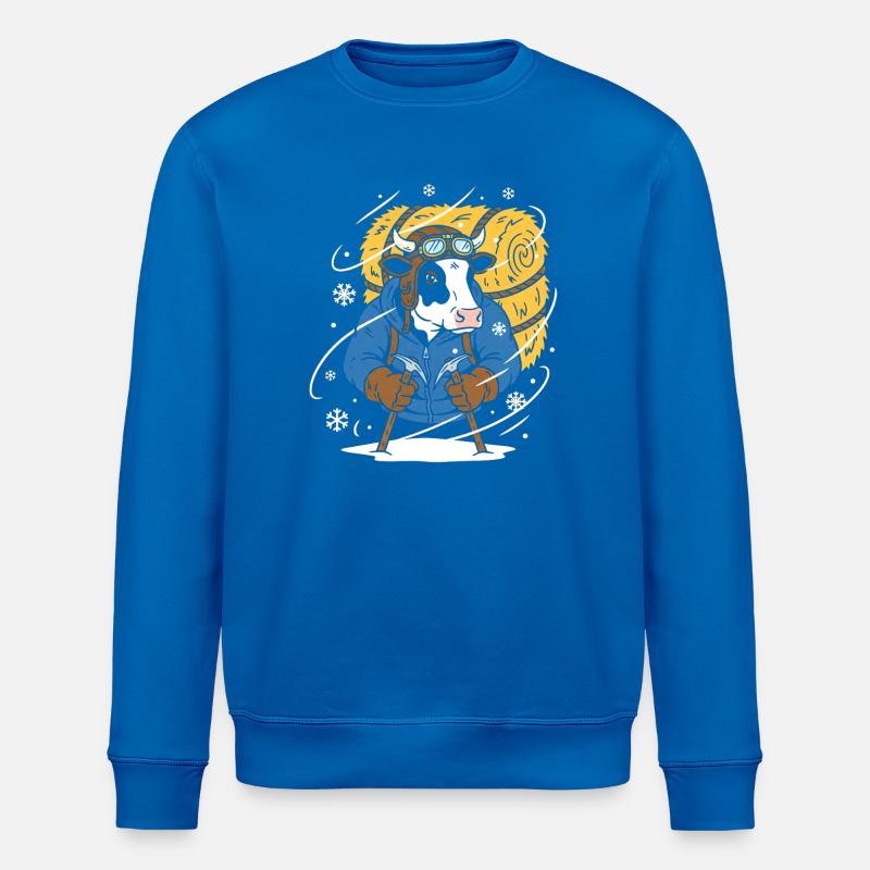 Vache bûcheron d’hiver - Sweat bio ROLLER Stanley/Stella Unisexe - bleu roi