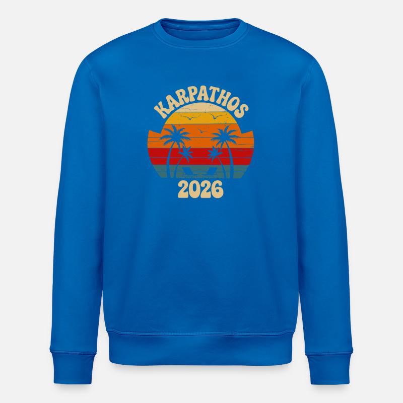 Karpathos Retro Palmen 2026 - Stanley/Stella Unisex Bio-Sweatshirt ROLLER - Königsblau