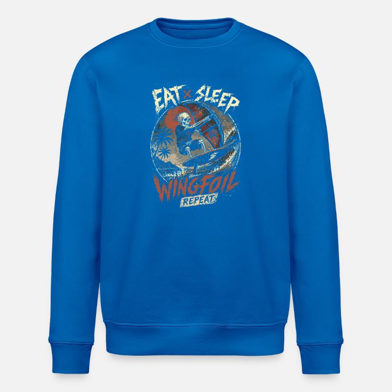 Wingfoil Skeleton Surf - Stanley/Stella Unisex Bio-Sweatshirt ROLLER - Königsblau