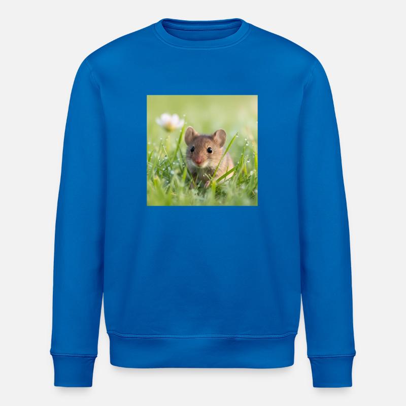 Feldmaus-Wildblumen-Gras-Wildblumen-Design - Stanley/Stella Unisex Bio-Sweatshirt ROLLER - Königsblau