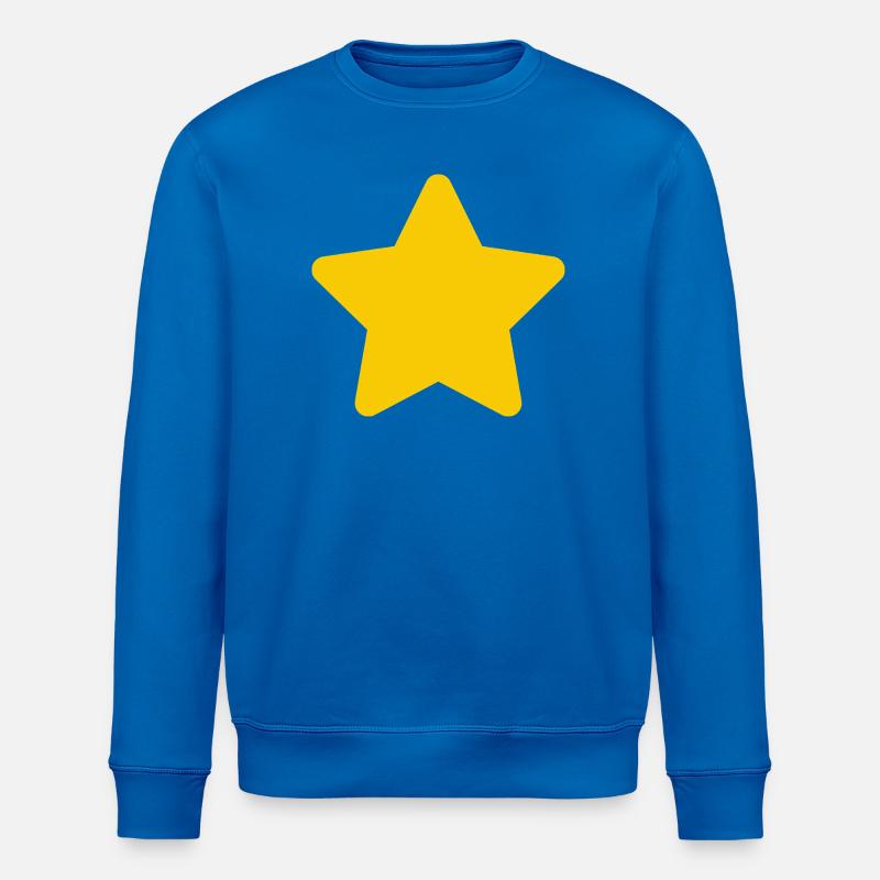Gelber Sternakzent: Einfacher Stern - Stanley/Stella Unisex Bio-Sweatshirt ROLLER - Königsblau