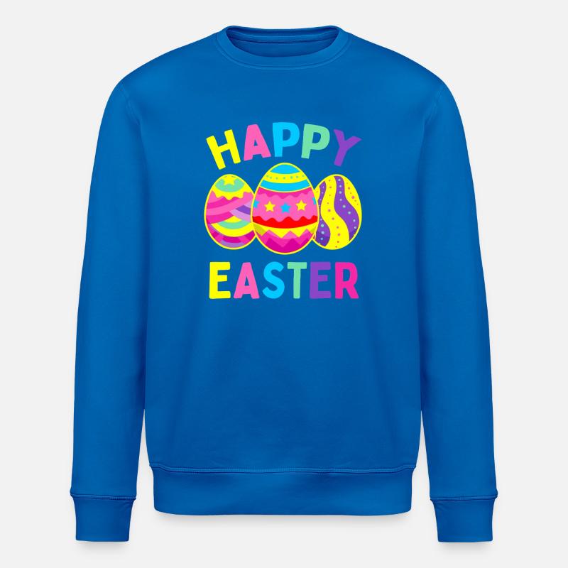 Vivid Easter Eggs Parade - Stanley/Stella ROLLER Unisex Organic Sweatshirt - royal blue