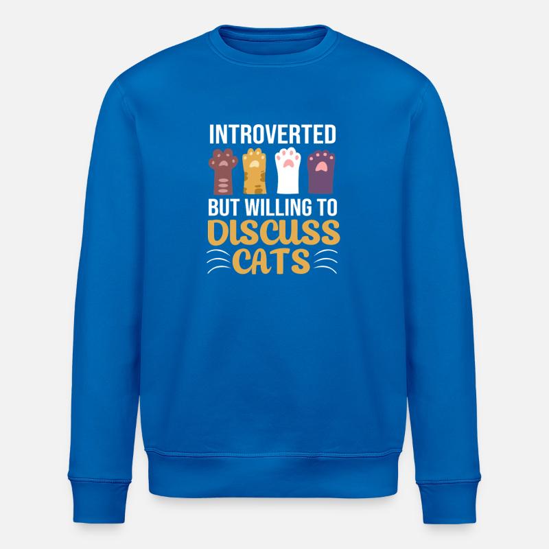 Introvert, anxiety, anxious, scaredy-cat - Stanley/Stella ROLLER Unisex Organic Sweatshirt - royal blue
