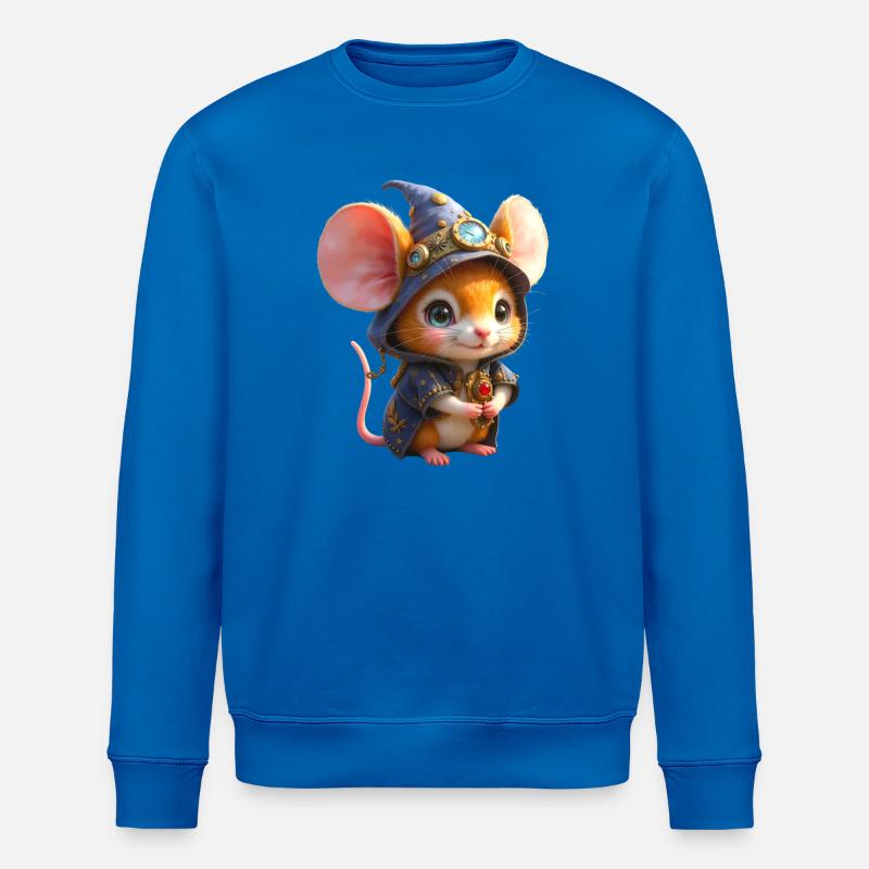 Blaue Steampunk-Zauberermaus - Stanley/Stella Unisex Bio-Sweatshirt ROLLER - Königsblau