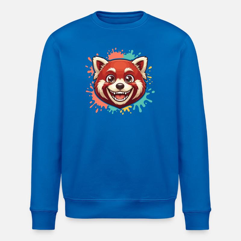 Red Panda Splash - Stanley/Stella ROLLER Unisex Organic Sweatshirt - royal blue