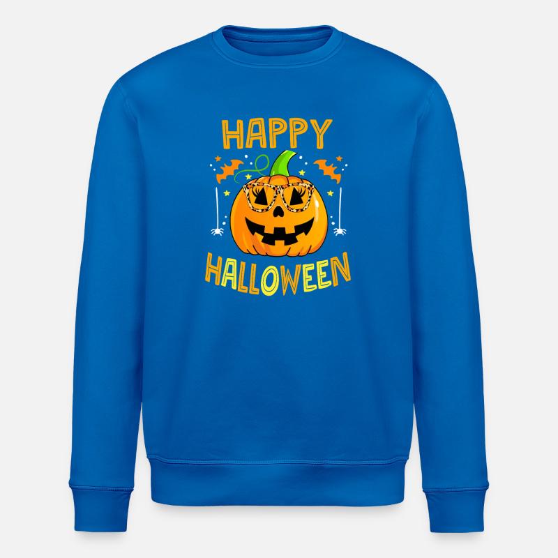Lunettes citrouille léopard Halloween - Sweat bio ROLLER Stanley/Stella Unisexe - bleu roi