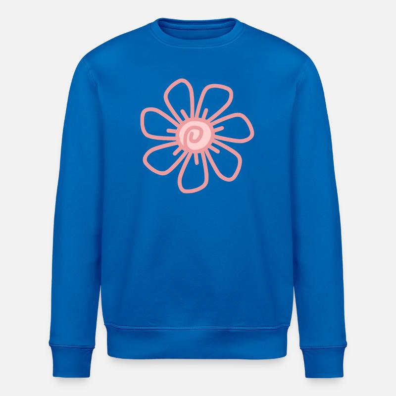 Pink Flower Pattern - Stanley/Stella ROLLER Unisex Organic Sweatshirt - royal blue