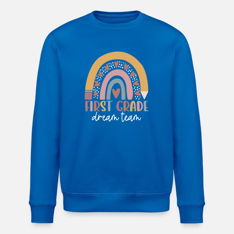 First Grade Dream Team Rainbow - Stanley/Stella ROLLER Unisex Organic Sweatshirt - royal blue