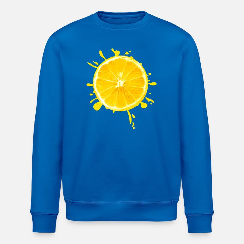 Zitrus-Splash Gelb - Stanley/Stella Unisex Bio-Sweatshirt ROLLER - Königsblau