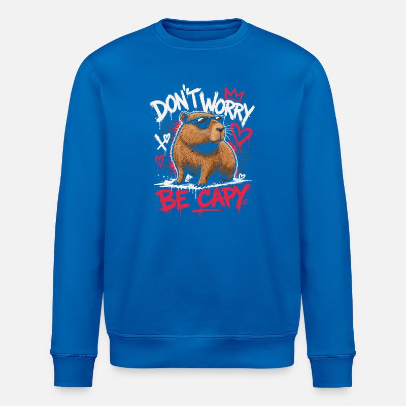 Don't Worry Be Capy - Stanley/Stella Unisex Bio-Sweatshirt ROLLER - Königsblau