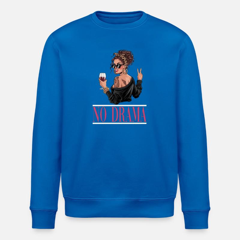 No Drama Diva Style Print - Stanley/Stella ROLLER Unisex Organic Sweatshirt - royal blue