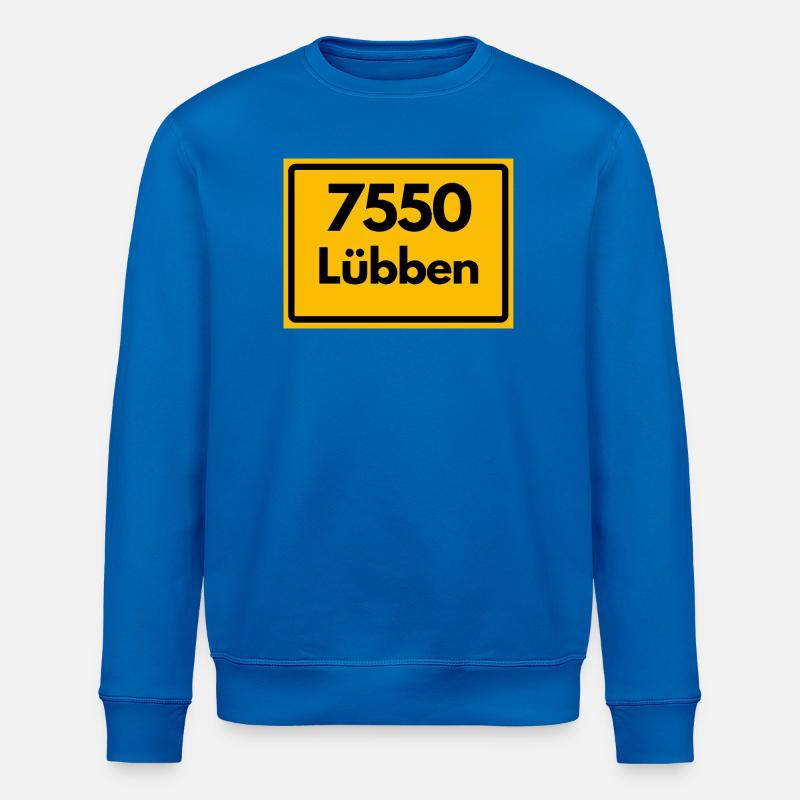 ALTE POSTLEITZAHL PLZ RETRO 7550 LÜBBEN - Stanley/Stella Unisex Bio-Sweatshirt ROLLER - Königsblau